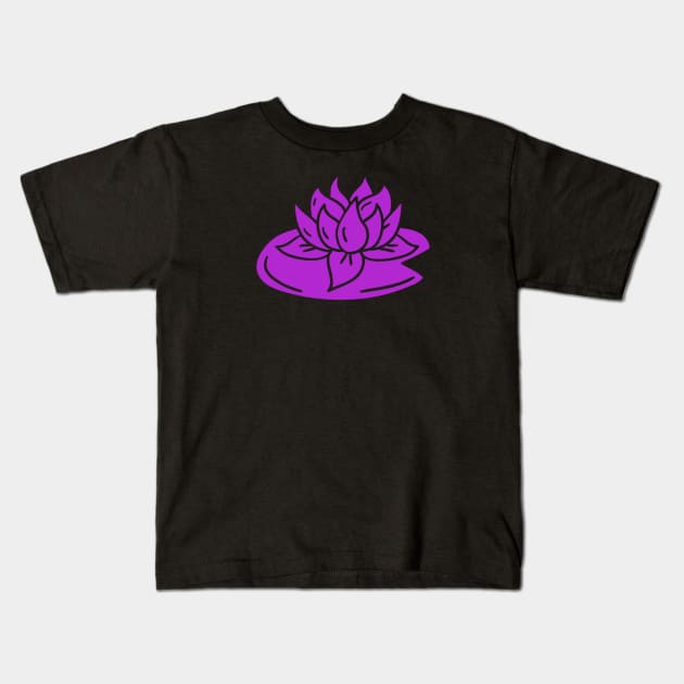 Hand drawn floating lotus magenta Kids T-Shirt by Picasso_design1995